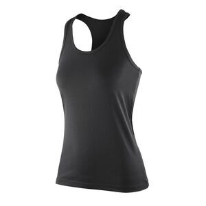 Spiro Womens/Ladies Softex Stretch Fitness Vest Top / Black
